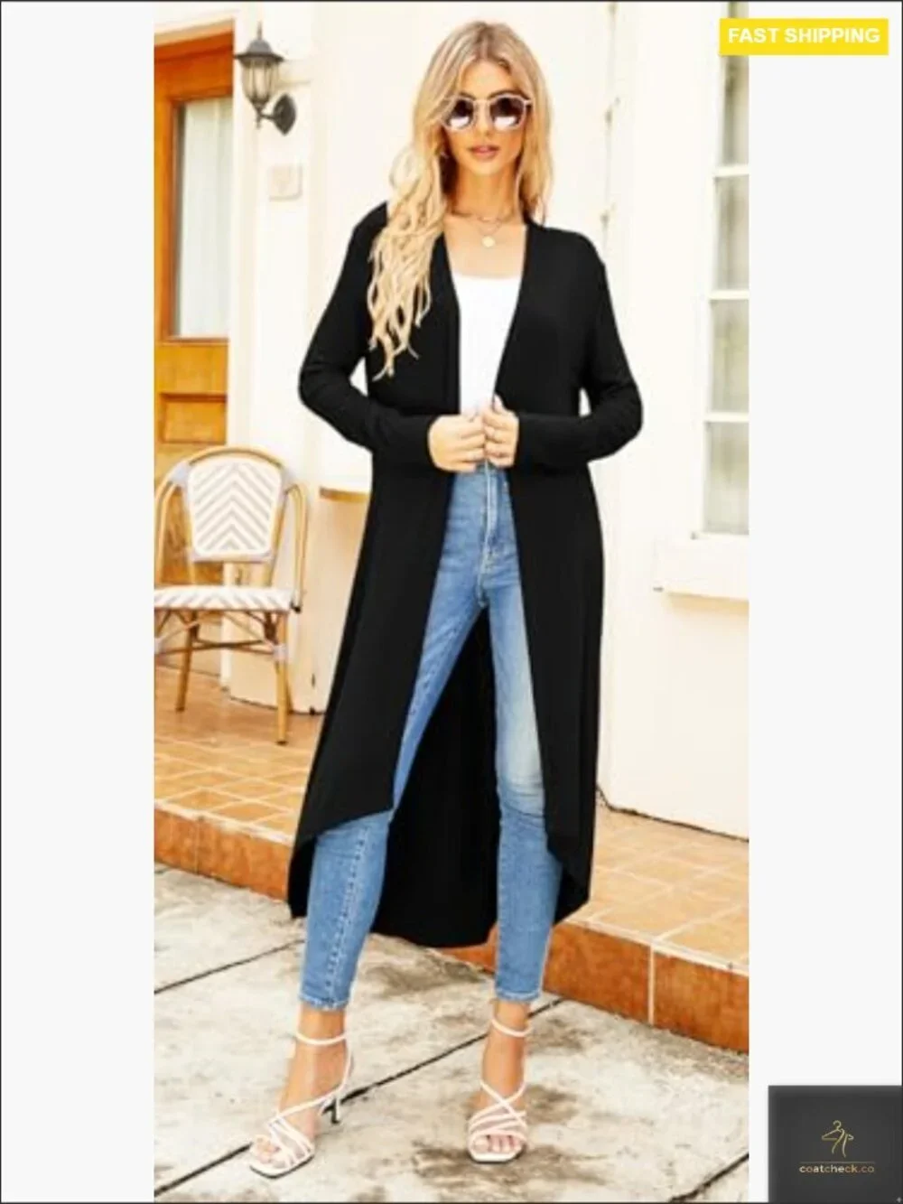 Long Cardigan Duster Open Front Lightweight Casual Sweater with Pockets
